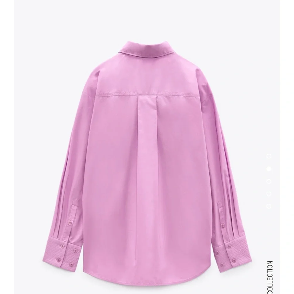 ZARA POPLIN SHIRT WITH TOPSTITCHING - Picture 2 of 4